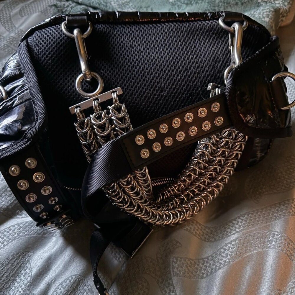 Alexander Wang Neo Patent Black Glossy Eelskin BELT BAG /SHOULDER BAG